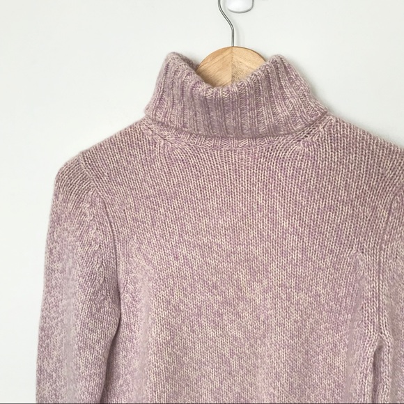 Ann Taylor Cashmere Purple & Cream Turtleneck - Picture 2 of 5
